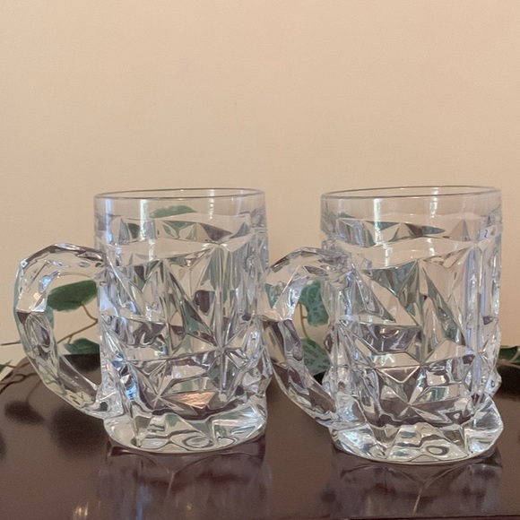 📌 Rare Pair of TIFFANY & CO. Rock Cut Crystal Beer Mugs ( 2 ) - Picture 5 of 5